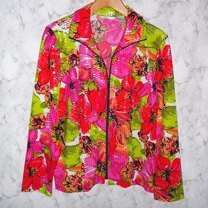 Laura Ashley Jacket Pink Floral Size L